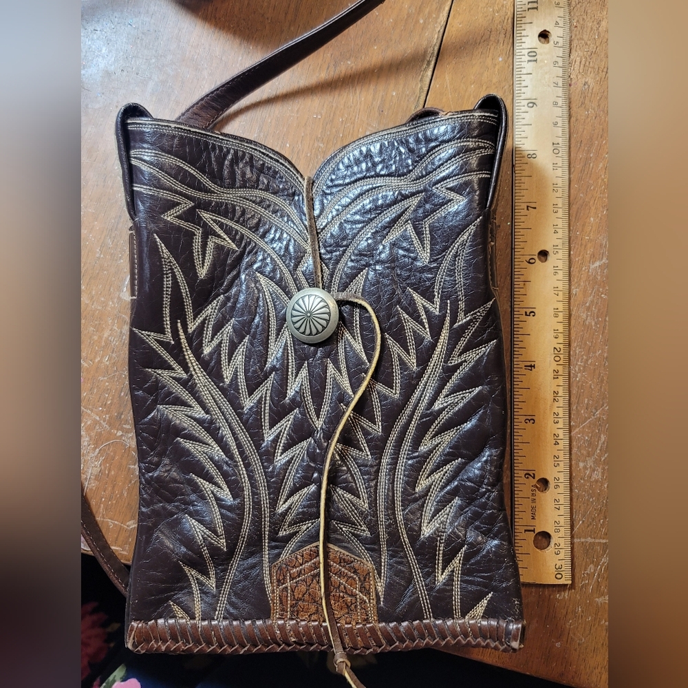 Western Boot Leather Purse